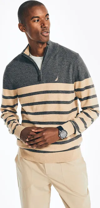 Navtech Striped Quarter-Zip Sweater