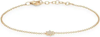 14K Yellow Gold & Diamond Star of David Bracelet