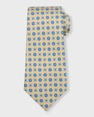Men's Medallion-Print Silk Tie