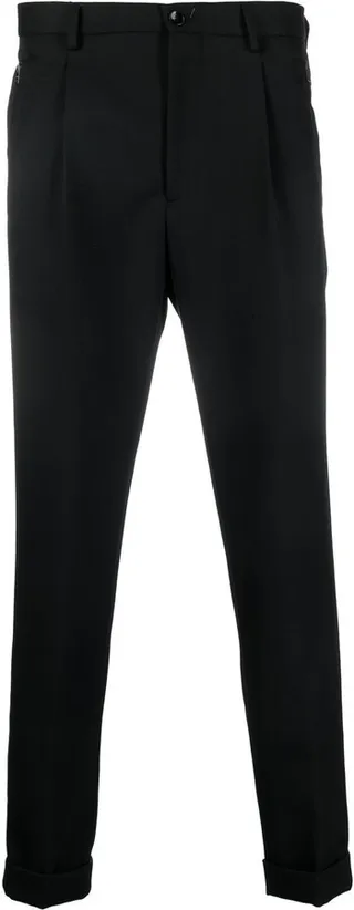 Turn-Up Tapered Wool Trousers