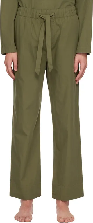 Tekla Green Drawstring Pyjama Pants
