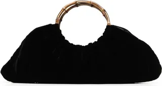Velvet Ruched Shoulder Bag