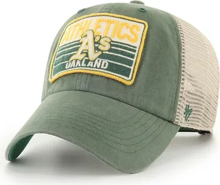 Men's '47 Brand Green Oakland Athletics Four Stroke Clean Up Trucker Snapback Hat