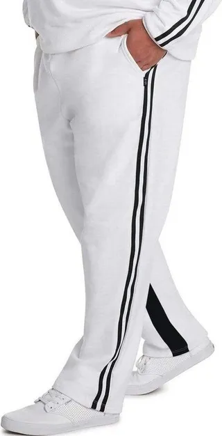 MVP Collections Men's Big and Tall Striped Track Pants - White - 6XL