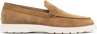 Ridged-Sole Suede Loafers