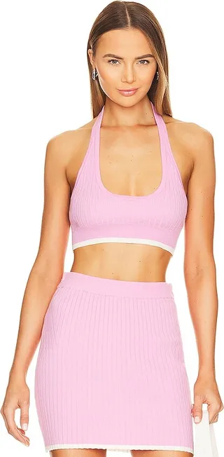 Halter Rib Knit Crop Top