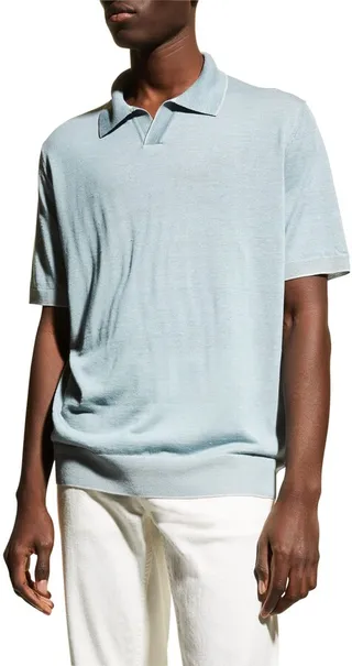 Men's Short Sleeve Polo Sweater