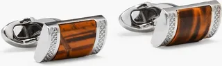Titanium and tiger's eye cufflinks