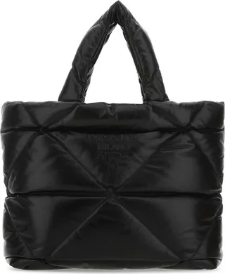 Prada Logo Debossed Padded Tote Bag