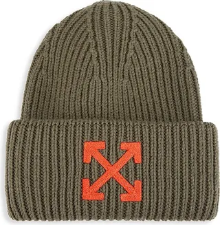Arrow Rib-Knit Beanie