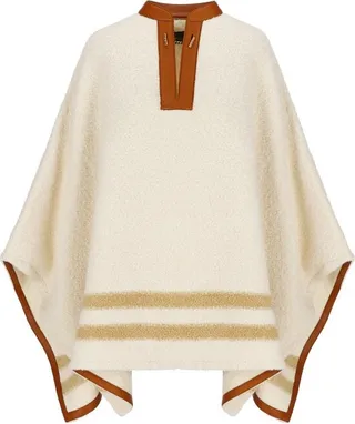 Loro Piana Stripe-Detailed V-Neck Cape