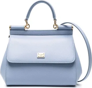 Blue Sicily Small Leather Top Handle Bag