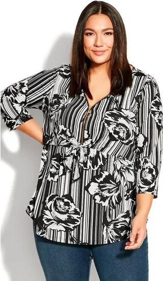 TUNIC LIA ZIP TIE - Mirror Foral - 26-28