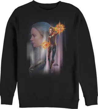 Men's Marvel Captain Marvel Galactic Profile Sweatshirt - Black - Large