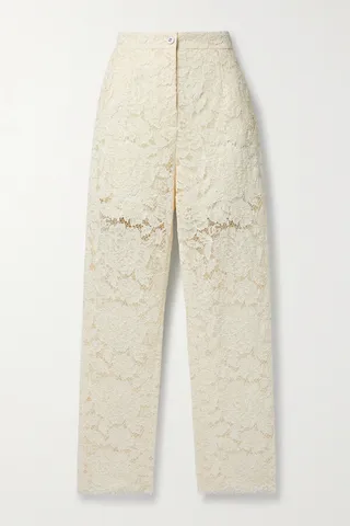 Dolce & Gabbana - Corded Lace Straight-leg Pants - White