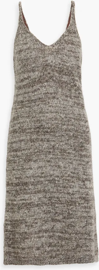 Marled alpaca-blend midi dress