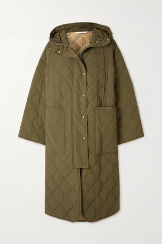 Palm Angels - Oversized Hooded Padded Quilted Shell Parka - Green
