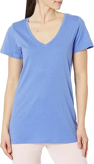HUE Short Sleeve V-Neck Sleep Tee (Baja Blue) Women's Pajama