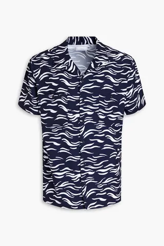 Printed crepe shirt
