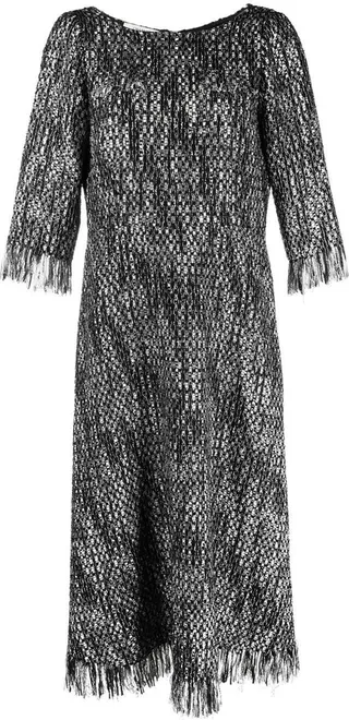Frayed-Edge Tweed Dress