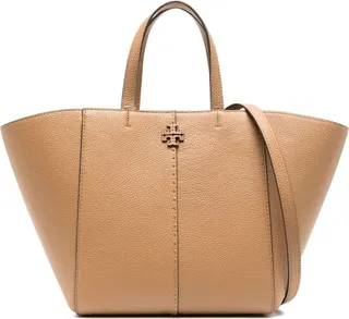 Double T leather tote bag