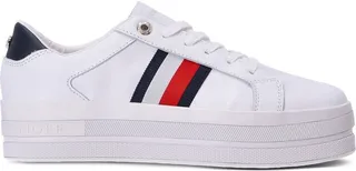 Signature platform leather sneakers