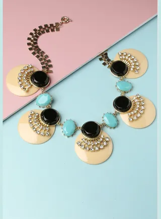Gold Plated Designer Stone Necklace