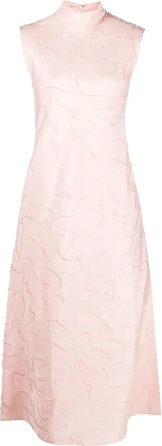 Jaxie frayed-detail sleeveless midi dress