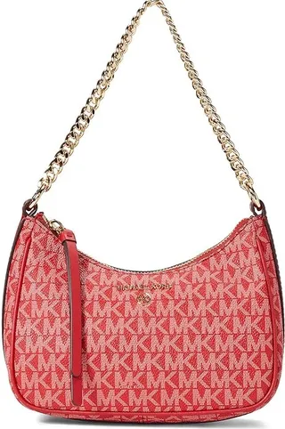 MICHAEL Michael Kors Jet Set Charm Small Chain Pouchette (Crimson) Shoulder Handbags