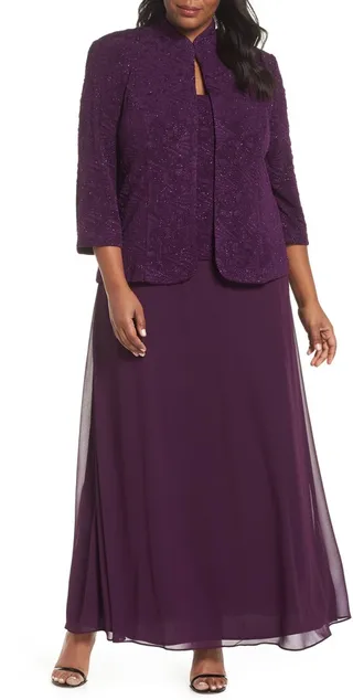 Mock Two-Piece Gown with Jacket