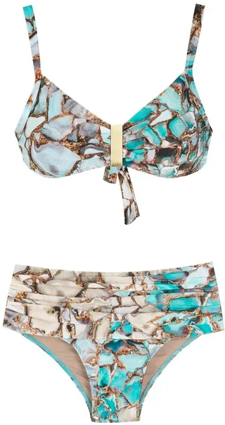 Anne marbled-effect two-piece bikini
