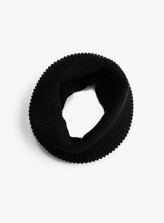 Basic Rib-Knit Tube Scarf