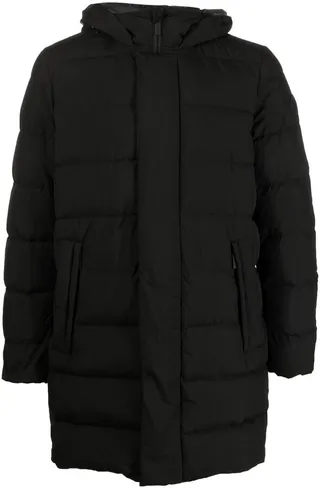 Logo-Patch Hooded Down Coat