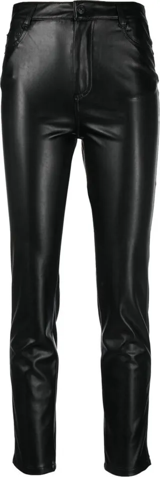 Faux-Leather Cropped Trousers