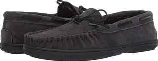 Florsheim Cozzy Moc Toe Tie Slipper (Gray Suede) Men's Slippers
