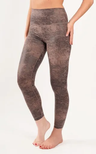 90 Degree By Reflex - Women's Lux Foil Elastic Free High Waist Ankle Legging - Sunstone - XX Large