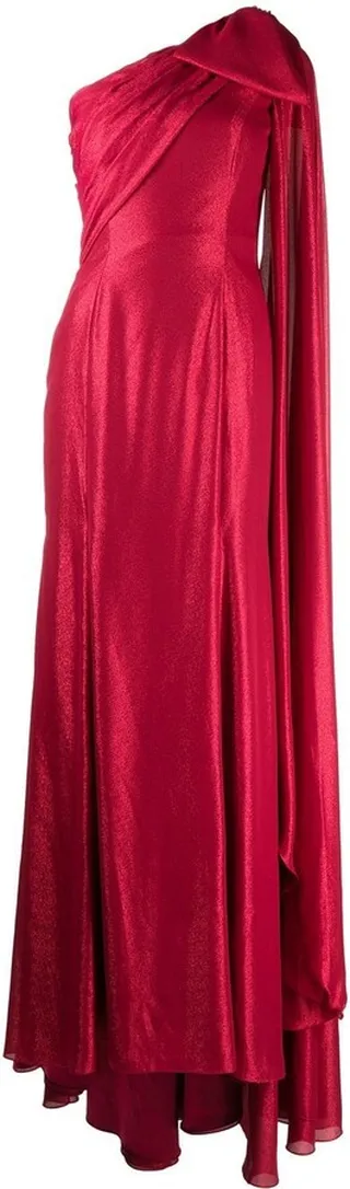 Imogen one-shoulder draped gown