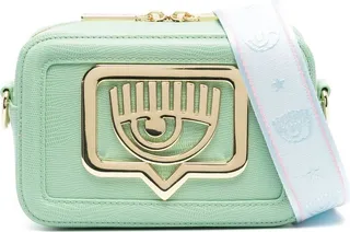 Eyelike-plaque shoulder bag