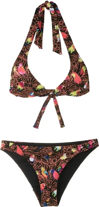 Printed Triangle Bikini Set