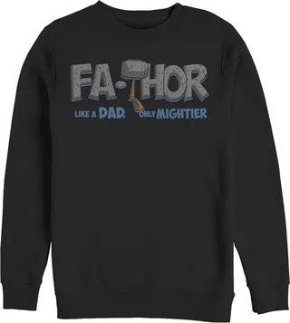 Men's Marvel Thor Fa-Thor Like a Dad Only Mightier Sweatshirt - Black - Medium