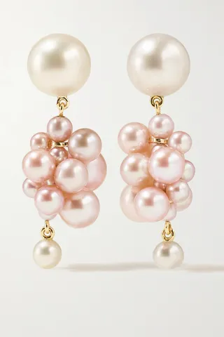 Sophie Bille Brahe - Botticelli Rose 14-karat Gold Pearl Earrings - One size