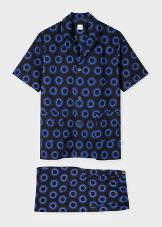 Black 'Glow Polka Dot' Short Pyjama Set