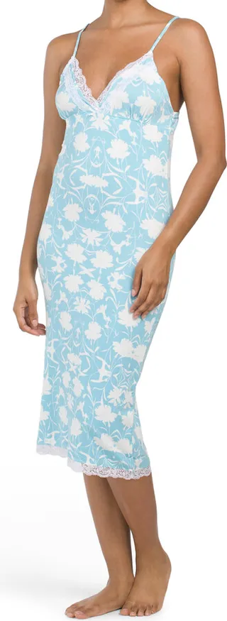 Floral Lace Trim Chemise