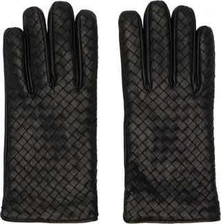 Bottega Veneta Black Intrecciato Gloves