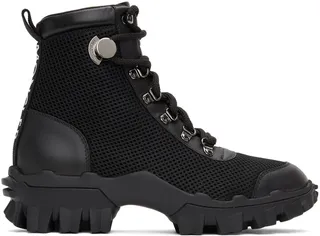 Moncler Black Mesh & Leather Helis Boots
