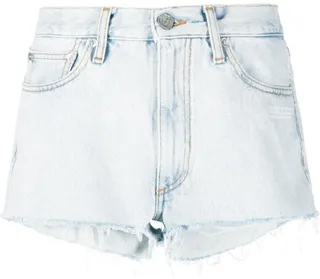 Raw-Edge Denim Shorts