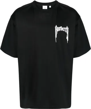 Black Logo Print Organic Cotton T-Shirt