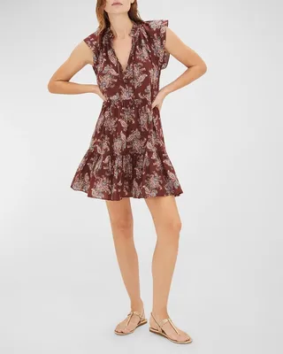 Zee Paisley Ruffle Mini Dress