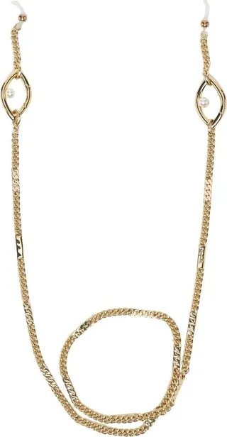Pearl-Embellished Chain-Link Keyring