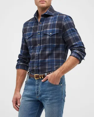 Men's Plaid Western Sport Shirt